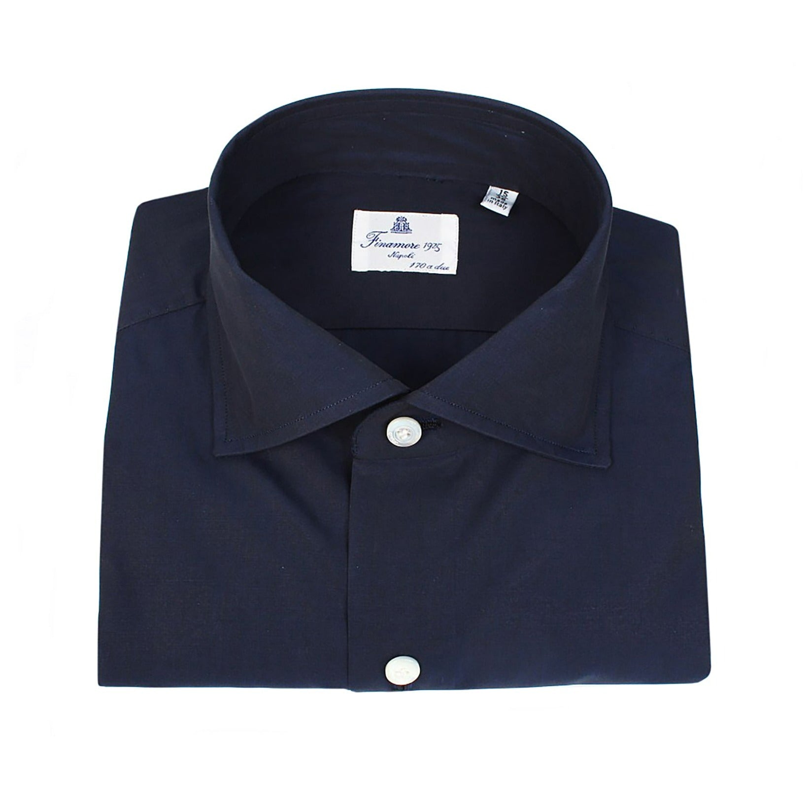 Dress shirt Napoli 170 a due dark blue fabric Finamore 1925