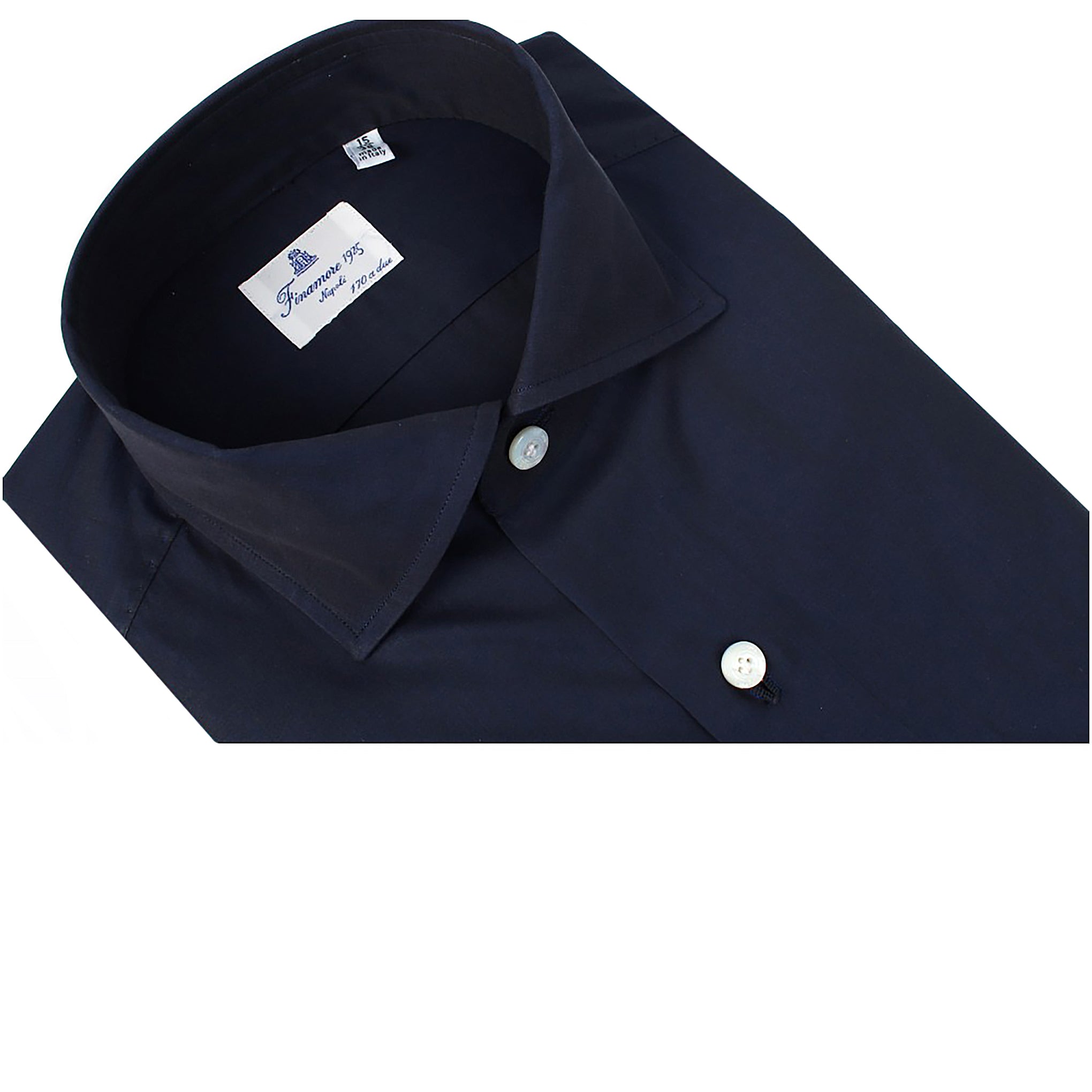 Camicia classica Napoli vestibilità regolare 170 a due tessuto blu scuro Finamore 1925