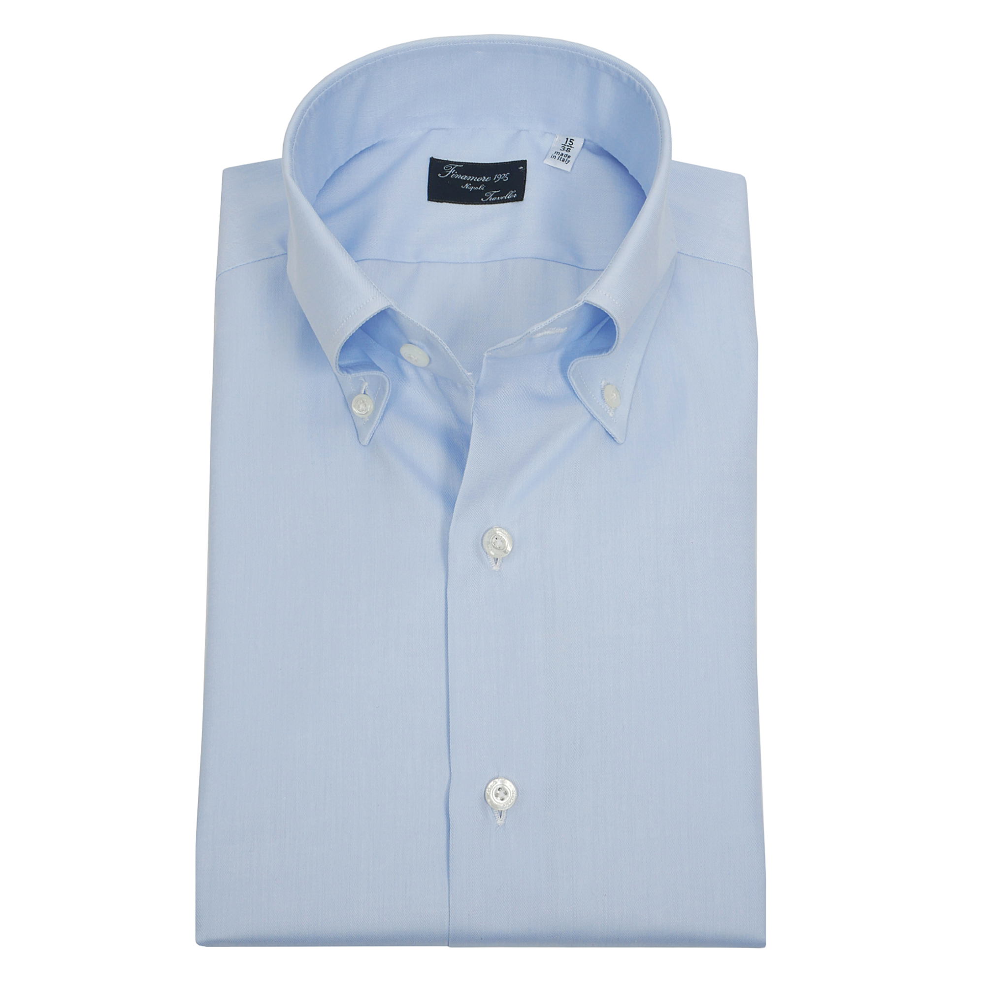 Classic shirt Twill traveller light blue Napoli button down Finamore