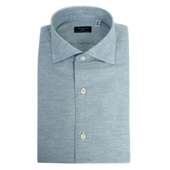 Shirt Napoli cashmere cotton light blue or light gray Finamore 1925