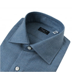 Shirt Napoli dress regular cashmere cotton Royal Oxford blue denim