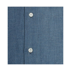 Camicia Napoli classica regular cotone e cashmere blu Finamore 1925