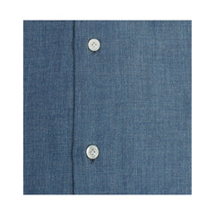 Camicia Napoli classica regular cashmere cotone blu Finamore 1925