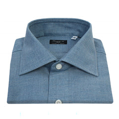Shirt Napoli dress regular cashmere cotton Royal Oxford blue denim